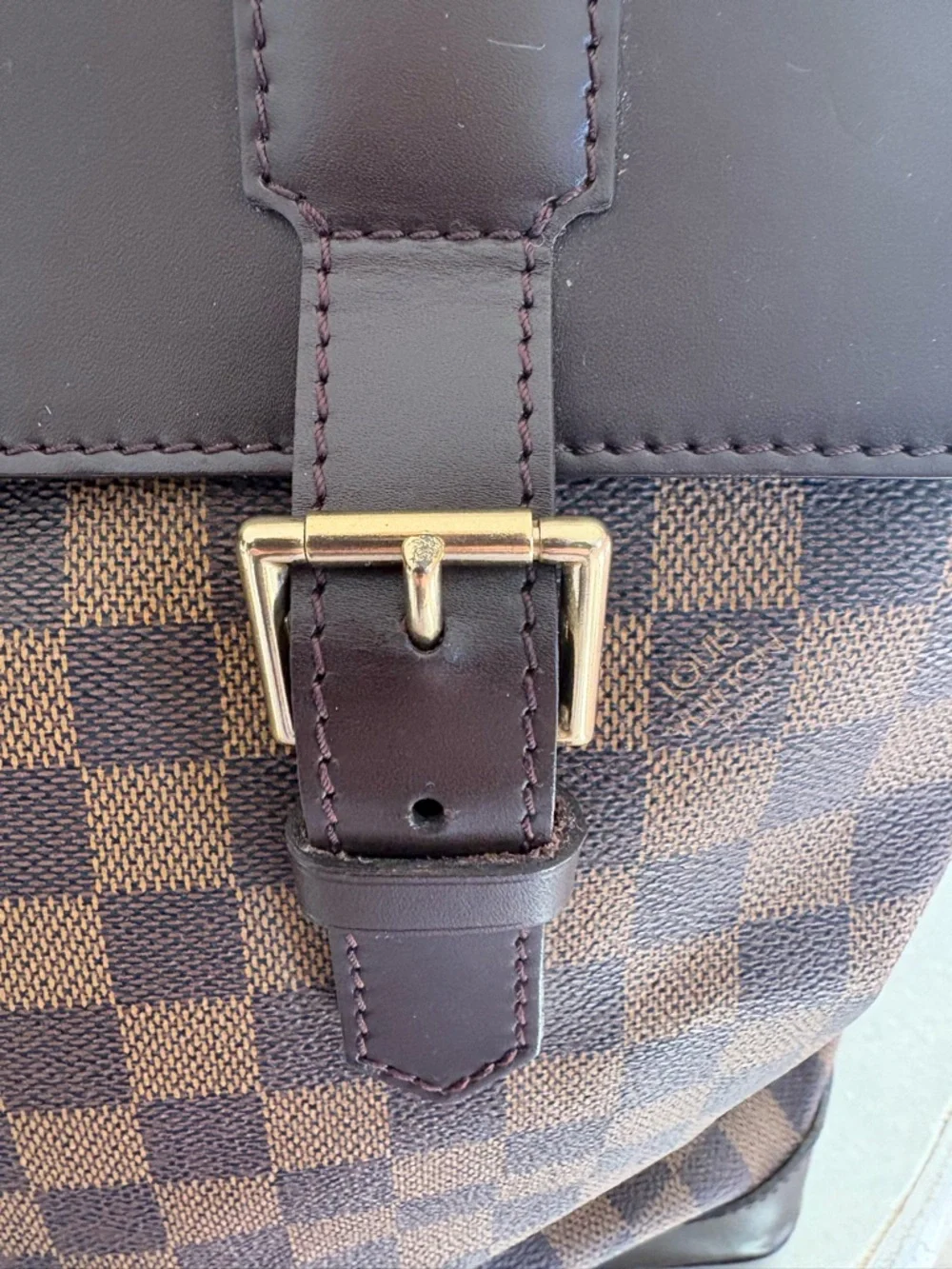 Louis Vuitton Brown Damier Canvas Travel Weekend Bag with Dark Trim - Picture 4 of 16